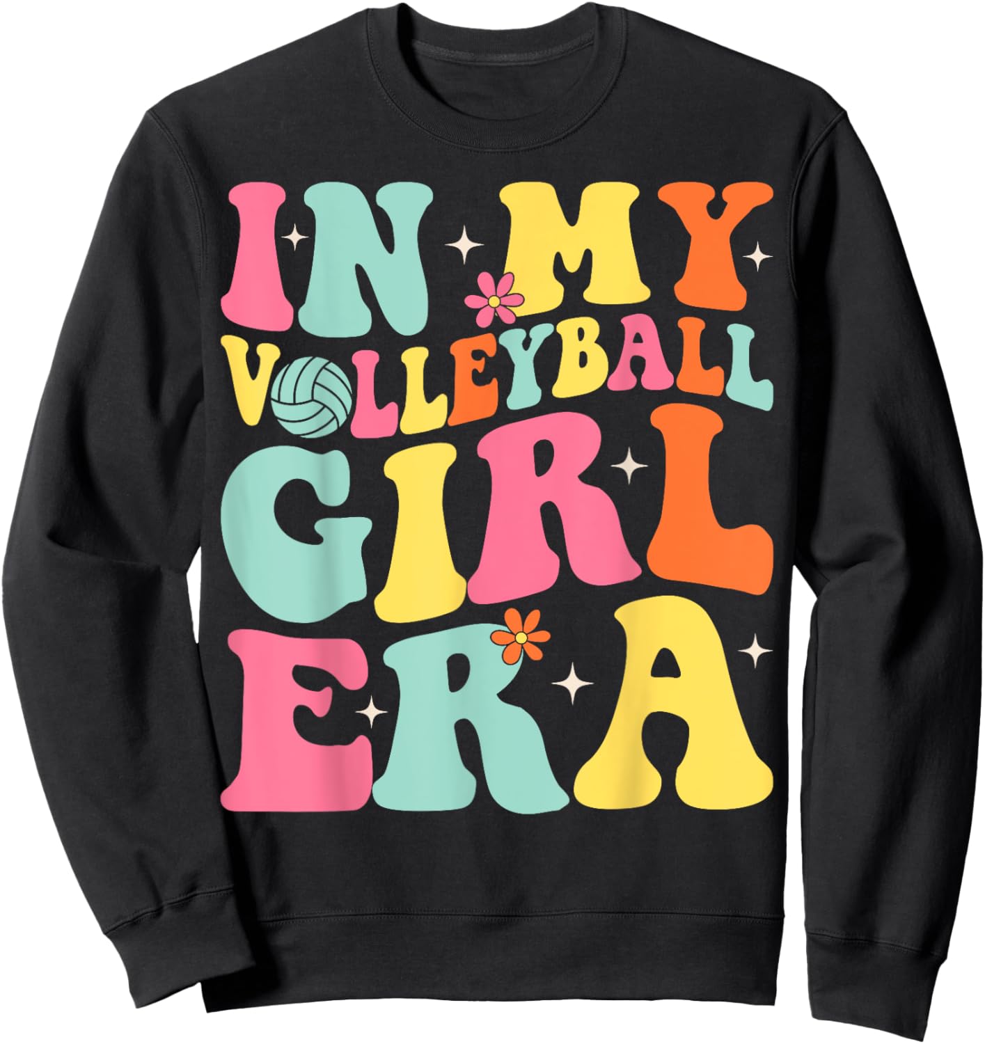 Groovy In My Volleyball Girl Era Sweatshirt - Sweatshirt | Black
