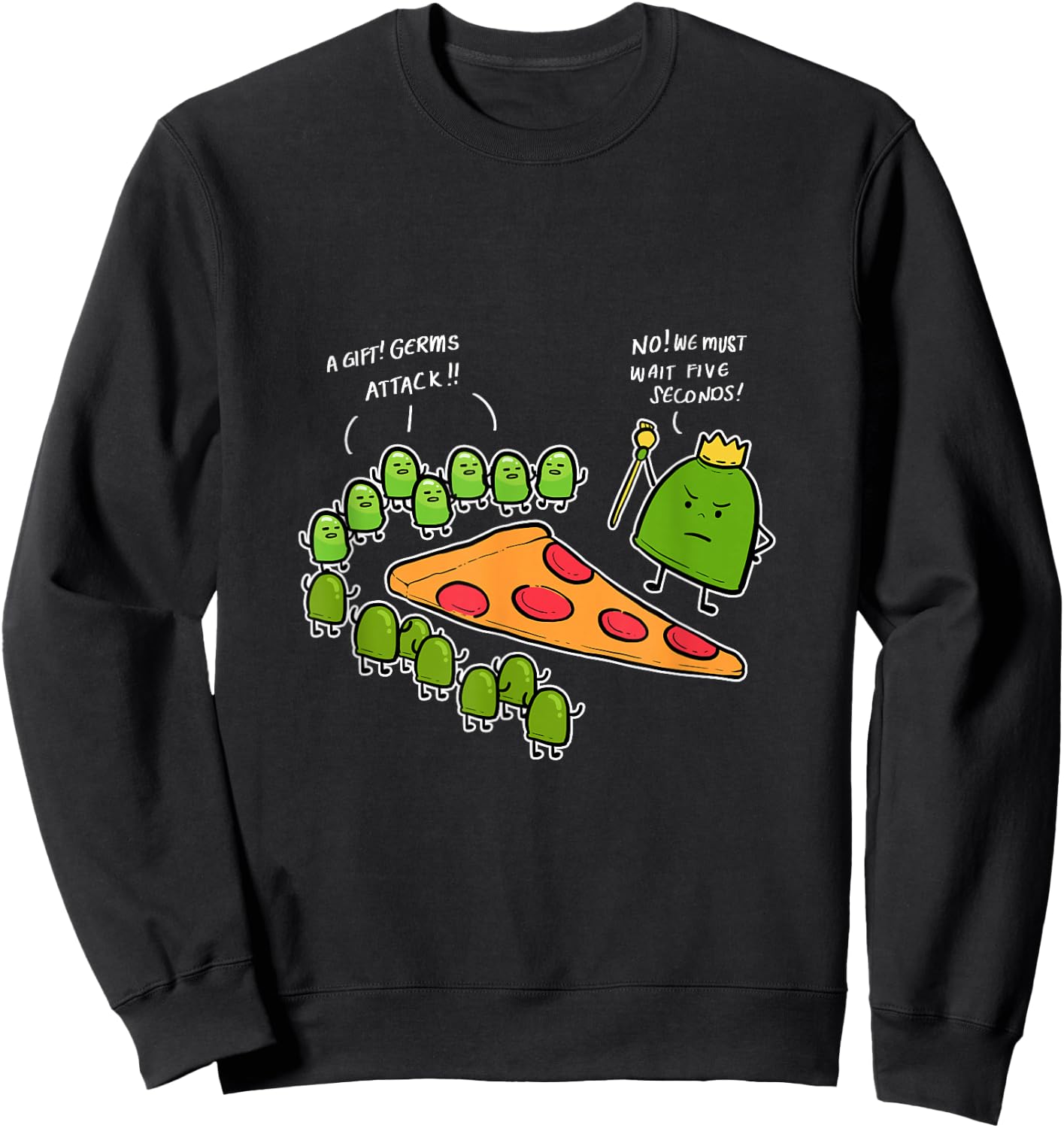 Five Second Rule Funny Foodie Sweatshirt - Sweatshirt | Black