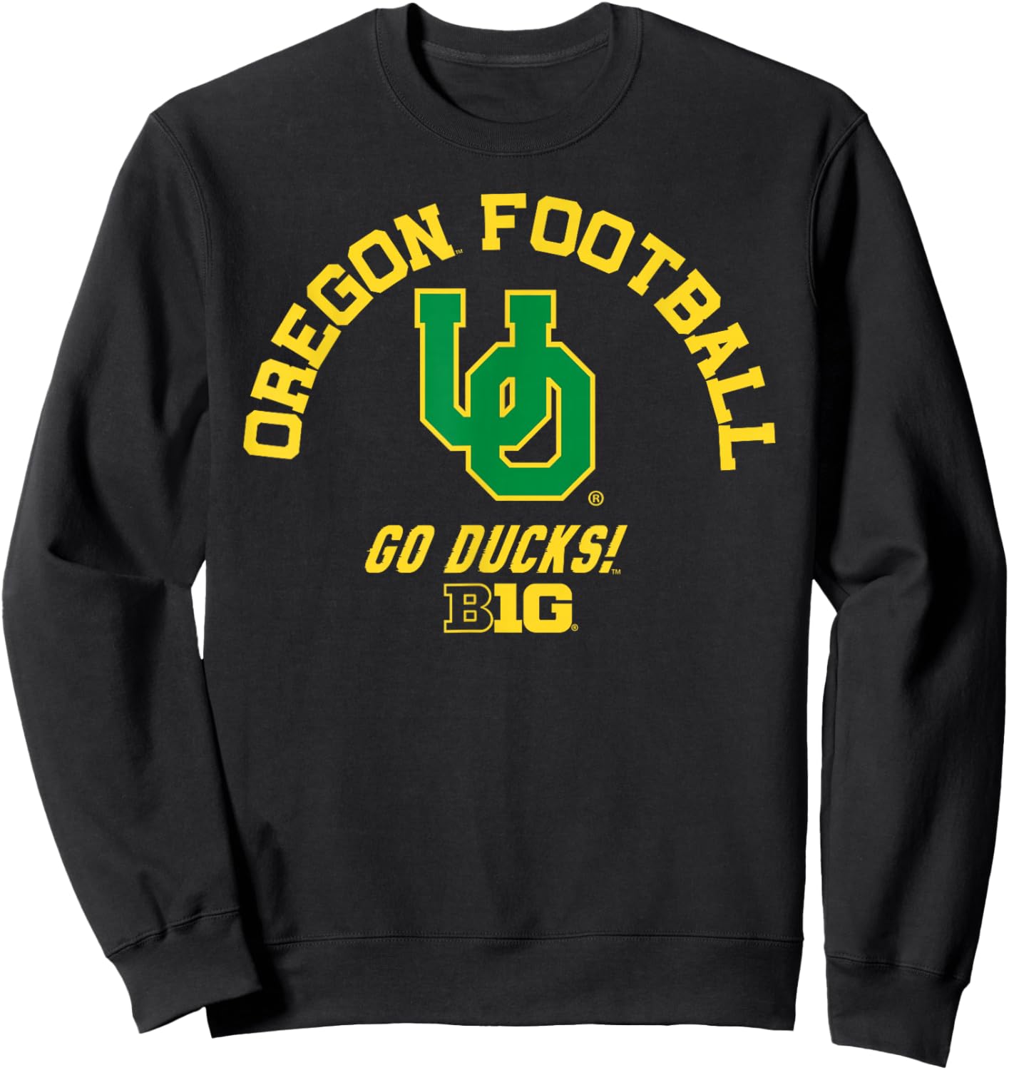 Oregon Ducks Big 10 Football Officially Licensed Sweatshirt - Sweatshirt | Black