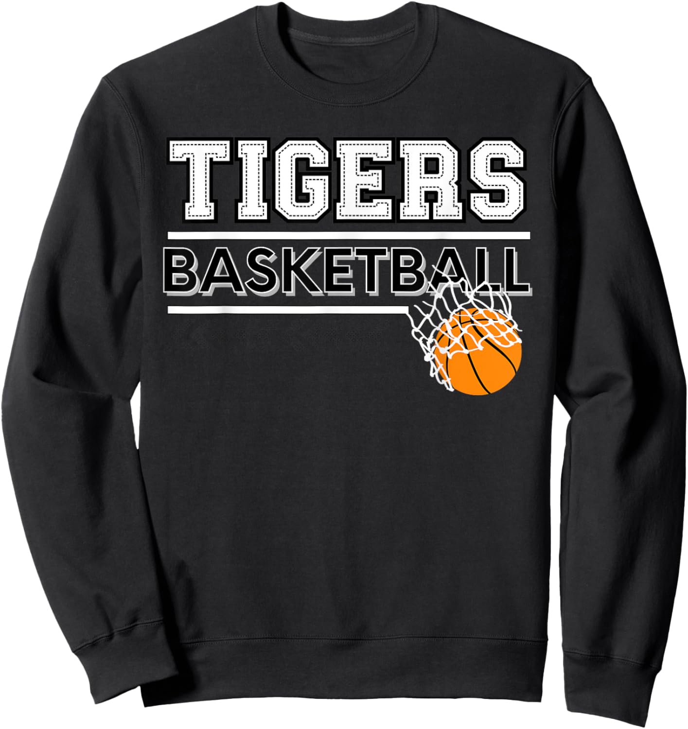Tigers School Spirit Sports Basketball School Tigers Sweatshirt - Sweatshirt | Black