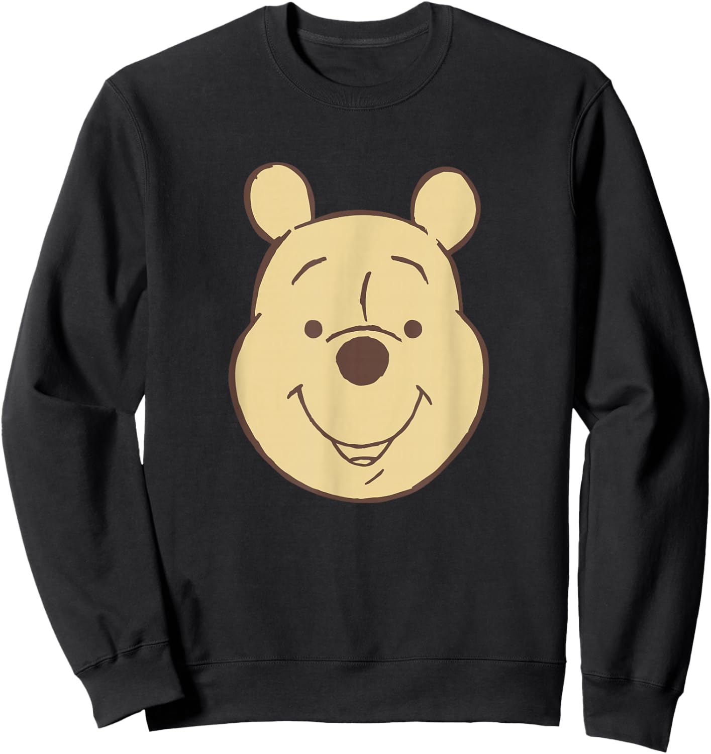 Disney Winnie The Pooh Classic Vintage Bear Big Face Sweatshirt - Sweatshirt | Black