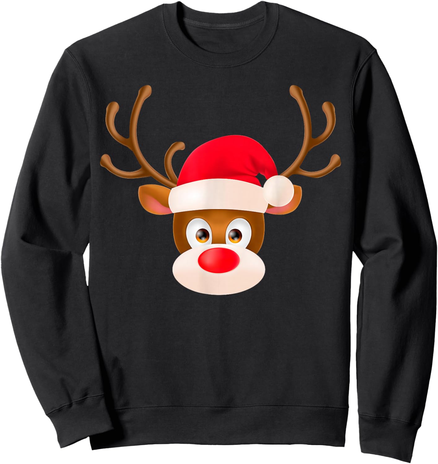 Rudolph The Red Nose Reindeer Christmas Pajama Girl Boy Sweatshirt - Sweatshirt | Black