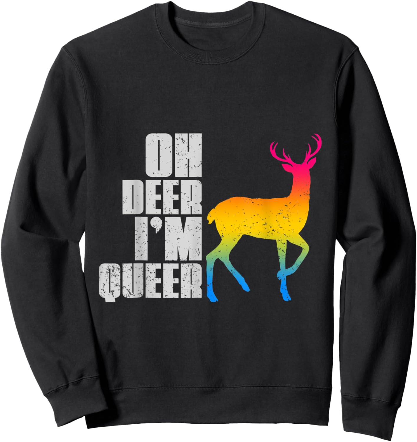 Oh Deer Im Queer Pansexual Sweatshirt - Sweatshirt | Black