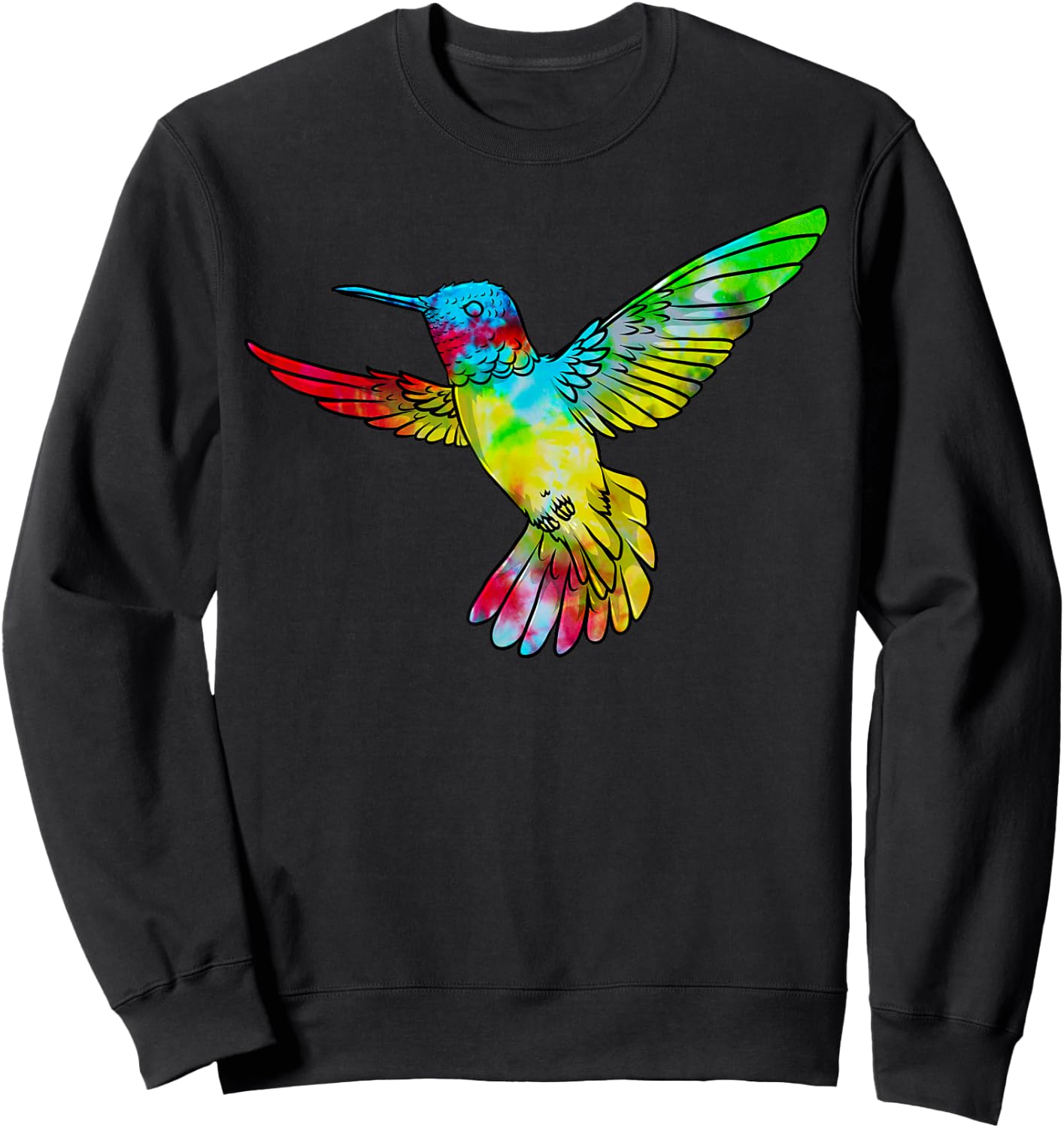 Vintage Tie Dye Hummingbird Birds Humming Bird Watcher Sweatshirt - Sweatshirt | Black