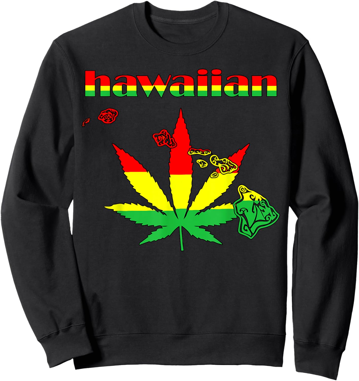 Hawaiian Pakalolo Reggae Sweatshirt - Sweatshirt | Black