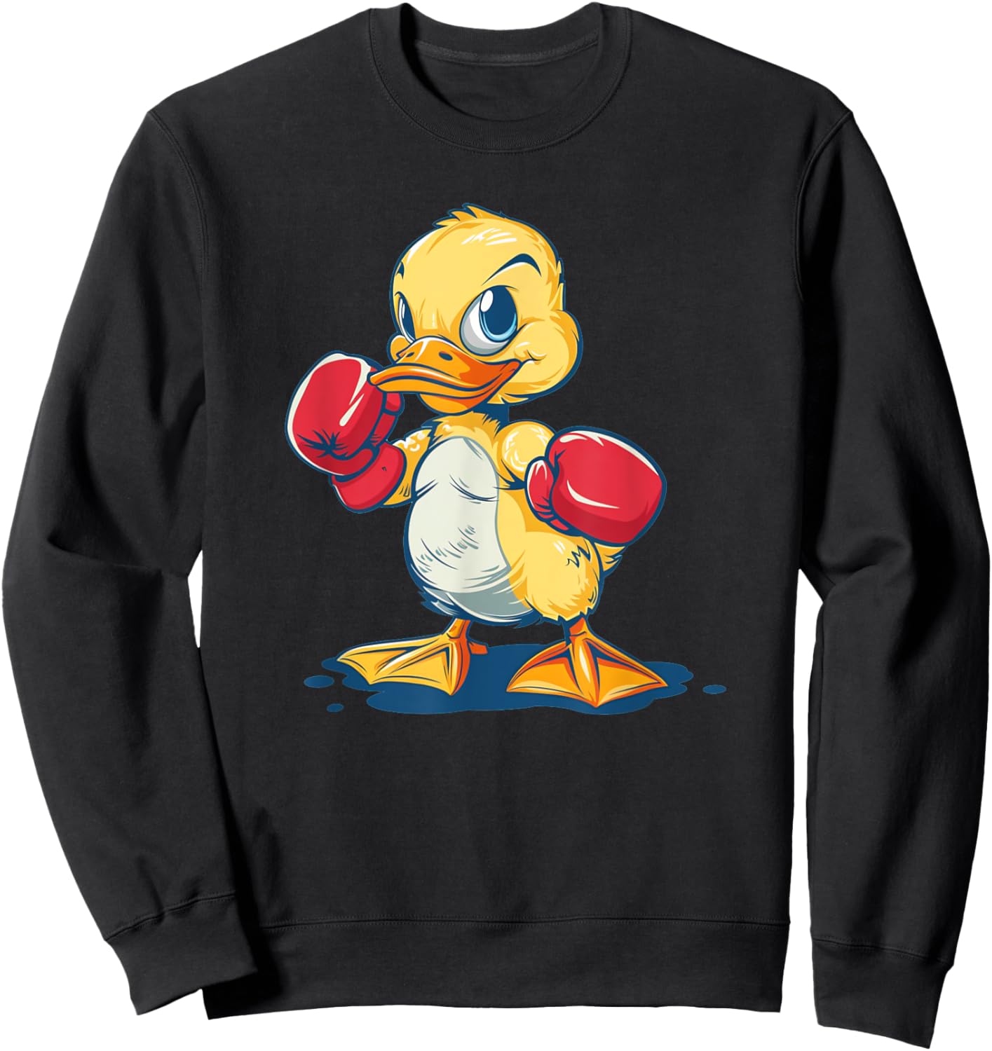 Funny Duck with boxing Gloves Costume for Ducks Lovers Sweatshirt - Sweatshirt | Black