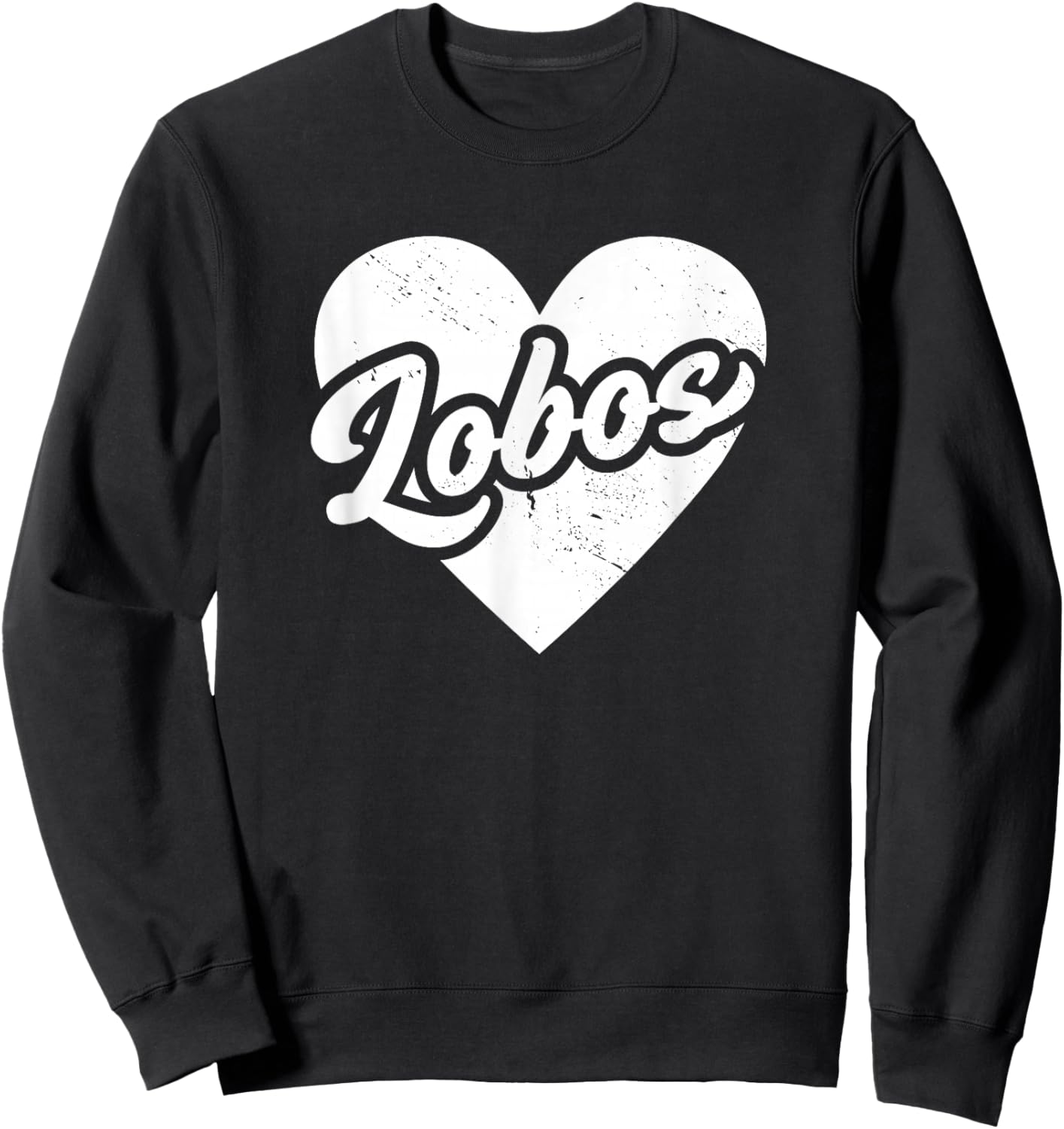 Vintage Lobos High School Spirit Go Lobos Love Sweatshirt - Sweatshirt | Black