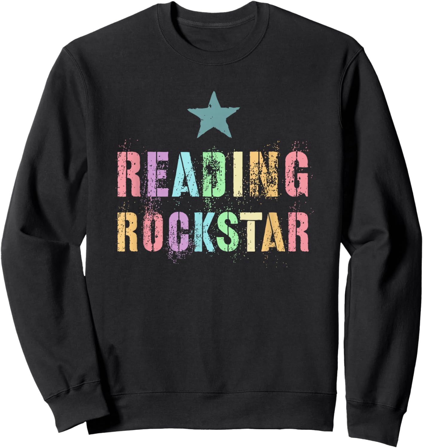 Cute READING ROCKSTAR Kinder Teacher Preschool Club Sweatshirt - Sweatshirt | Black