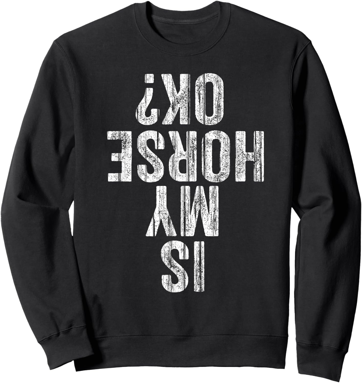 Is My Horse OK Horseback Riding Equestrian Lovers Sweatshirt - Sweatshirt | Black