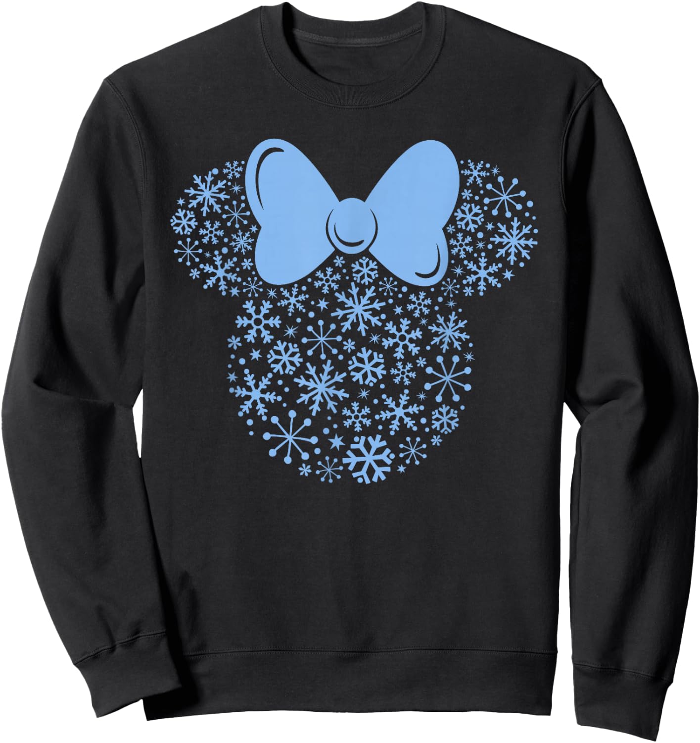 Disney Minnie Mouse Blue Snowflakes Icon Holiday Sweatshirt - Sweatshirt | Black
