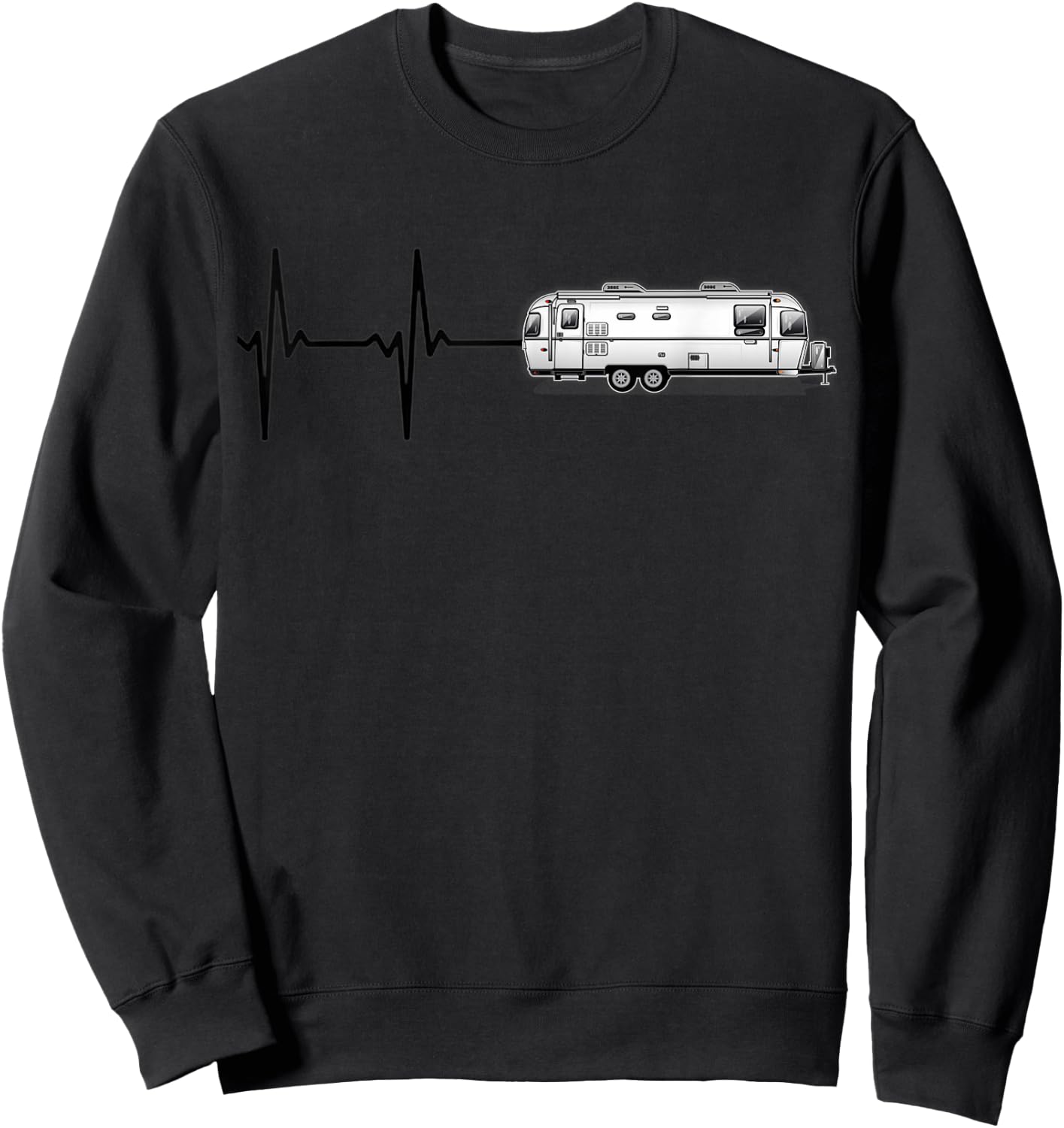 Beautiful Retro Airstream Camping Trailer for Adults Sweatshirt - Sweatshirt | Black