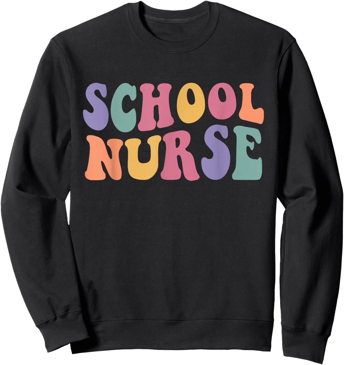 School Nurse Groovy Nursing Student Back to School Women Sweatshirt - Sweatshirt | Black