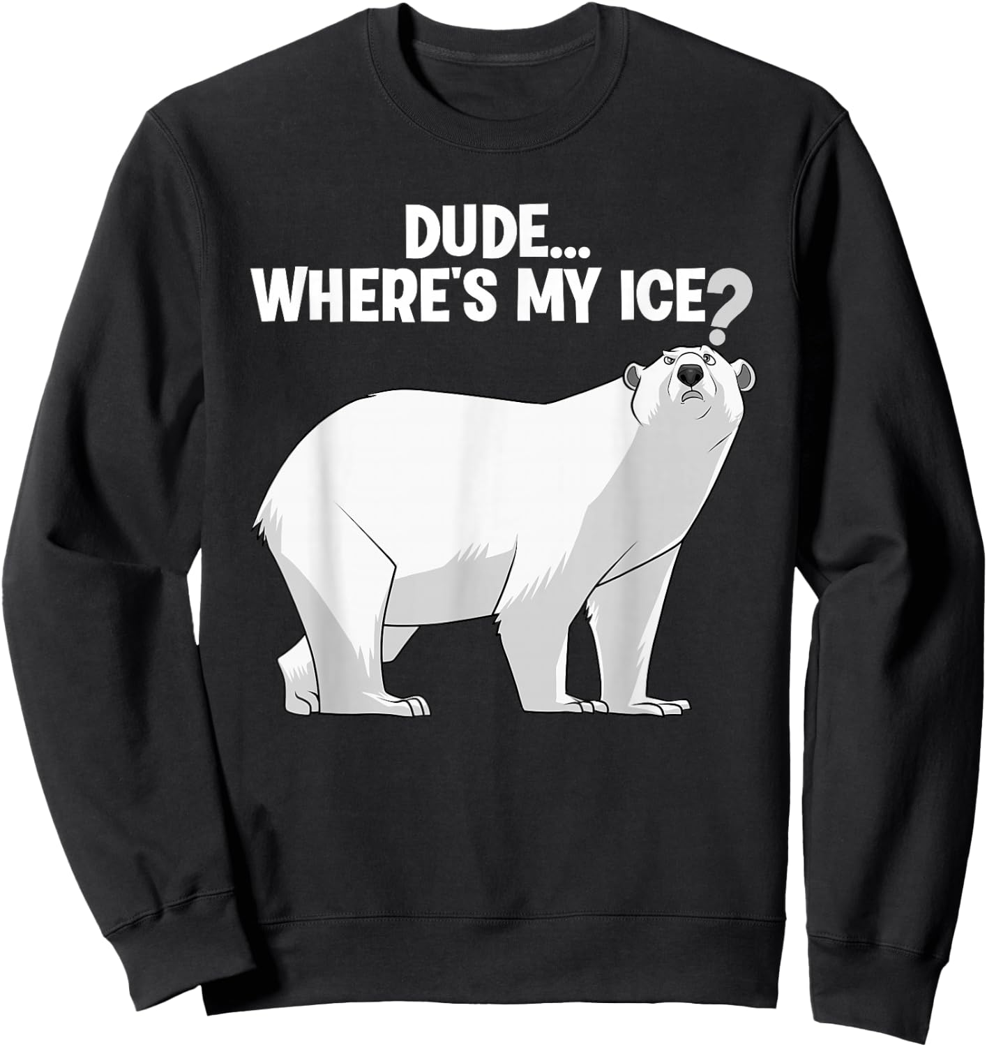 Best Polar Bear Design Boys Kids Polar Bear Lover Sweatshirt - Sweatshirt | Black