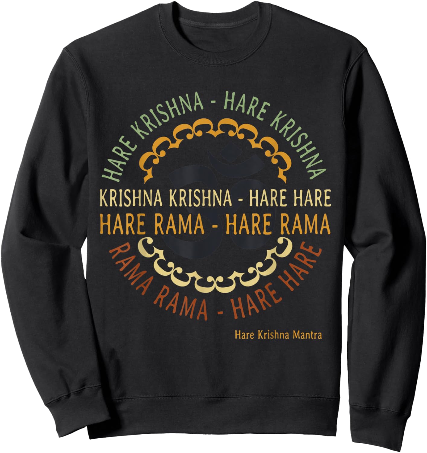 Hare Krishna Shirt Spiritual Hare Krishna Mantra Sweatshirt - Sweatshirt | Black