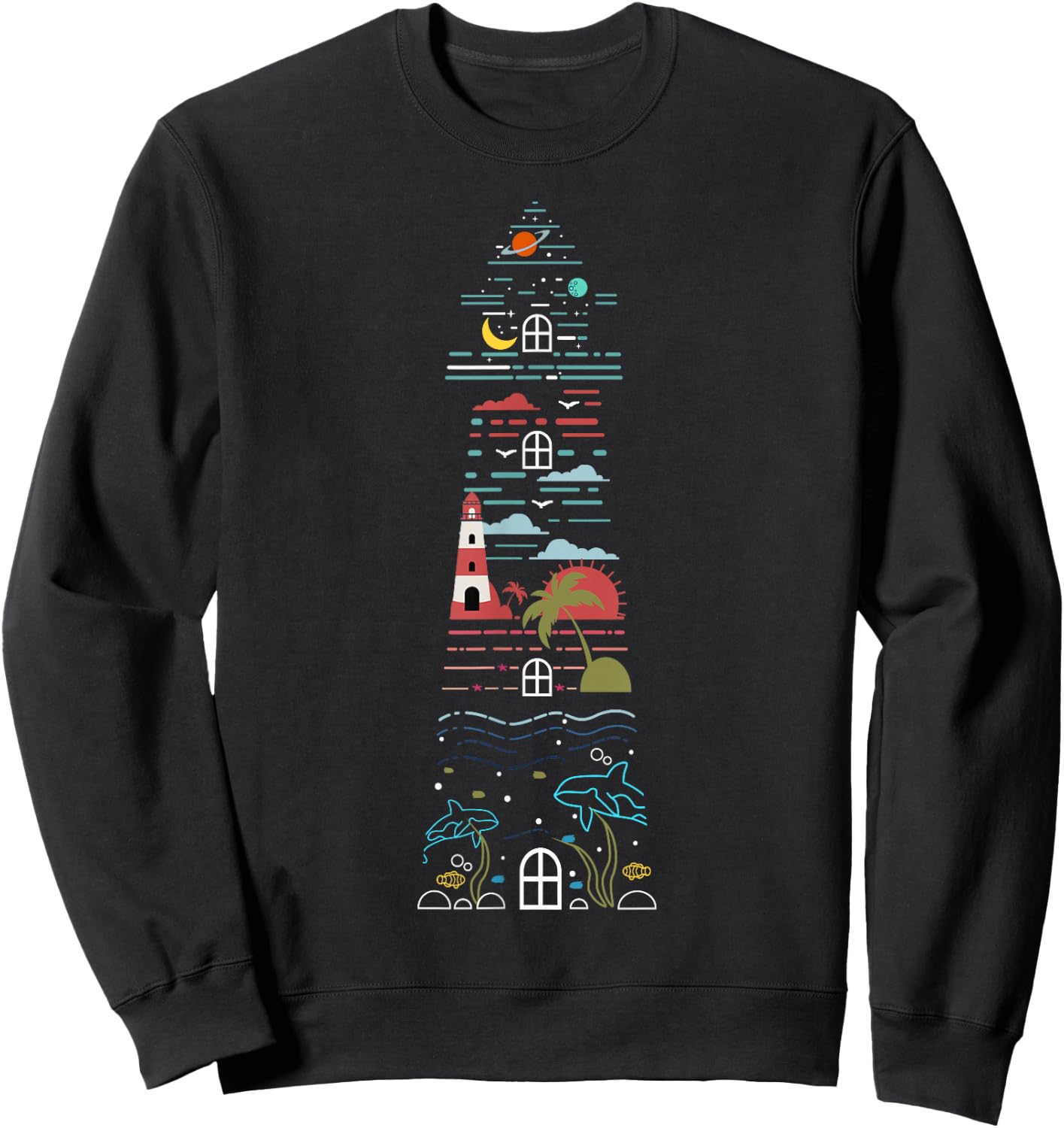 Lighthouse Graphic Gifts Men Kids Sweatshirt - Sweatshirt | Black