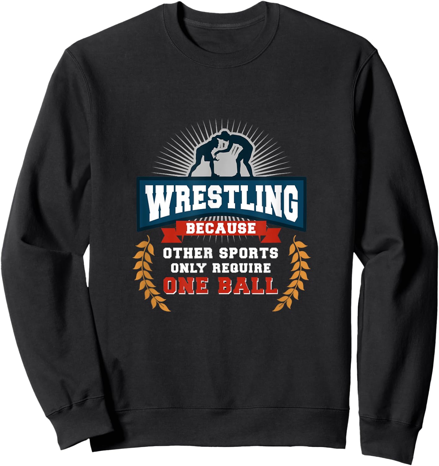 Funny Only Require One Ball Wrestling Gift Youth Men Boy Sweatshirt - Sweatshirt | Black