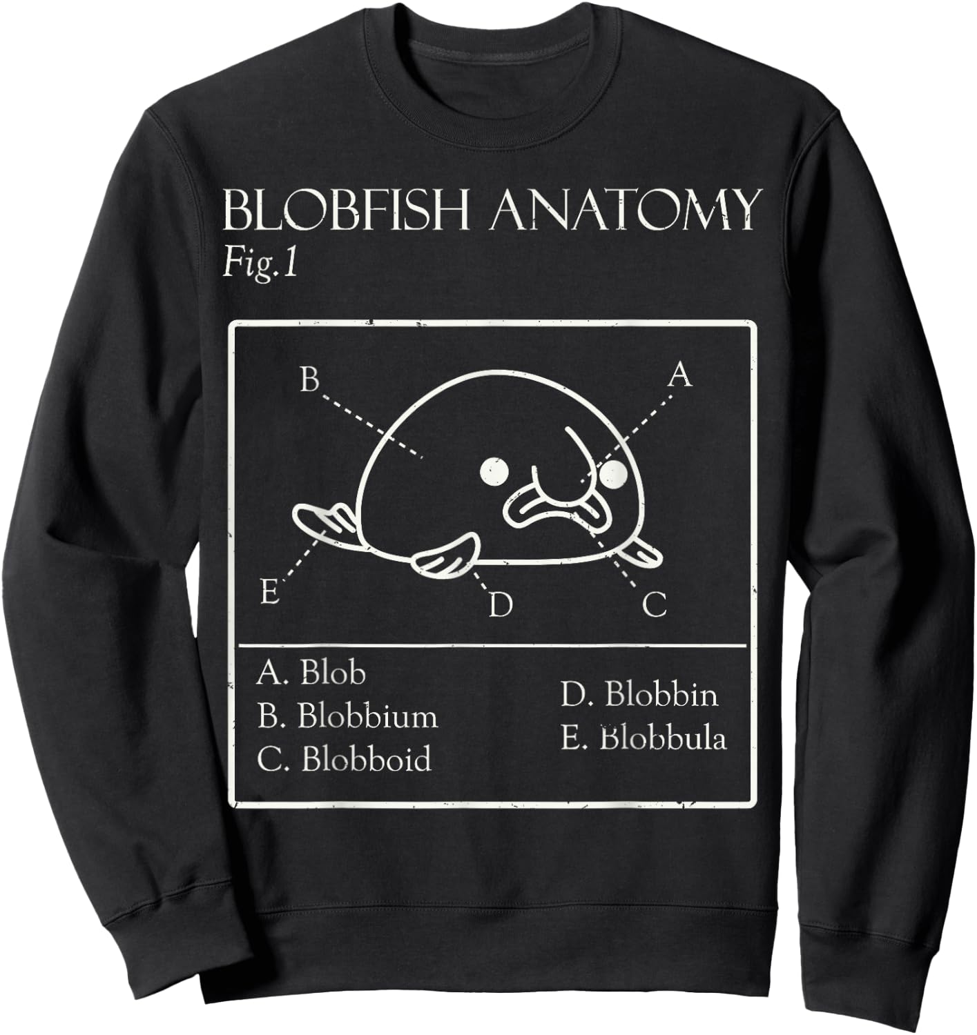 Blobby the Blobfish - Official (Blobatomy) Sweatshirt - Sweatshirt | Black