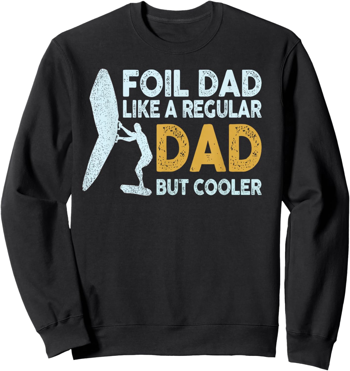 Wing Foiling Equipment for Wing Surfing Foil Dad Wing Foil Wingsurfing Retro -Adults Black Small Sweatshirt - Sweatshirt | Black