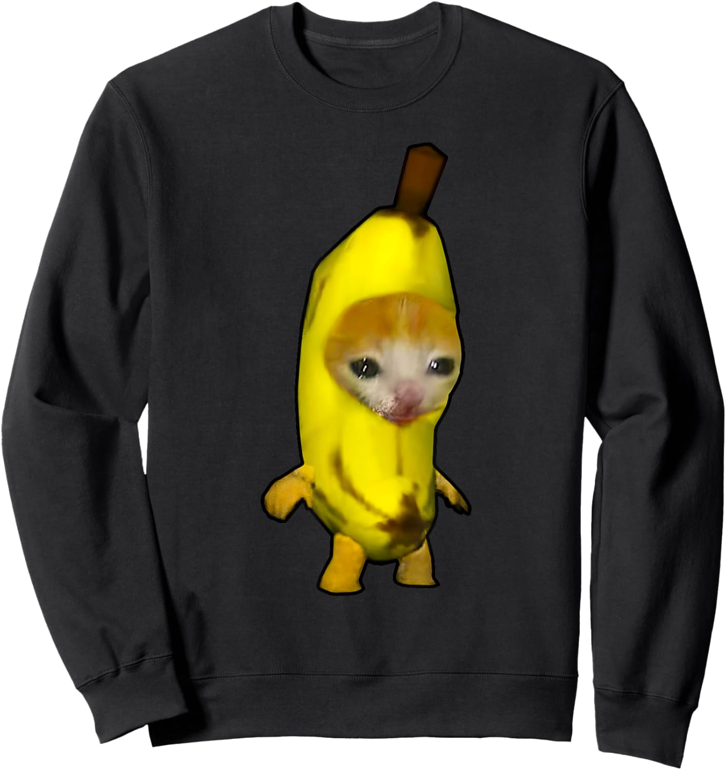 Cute Banana Cat Happy Bananacat Meme Kitty Cat Lovers Meme Sweatshirt - Sweatshirt | Black