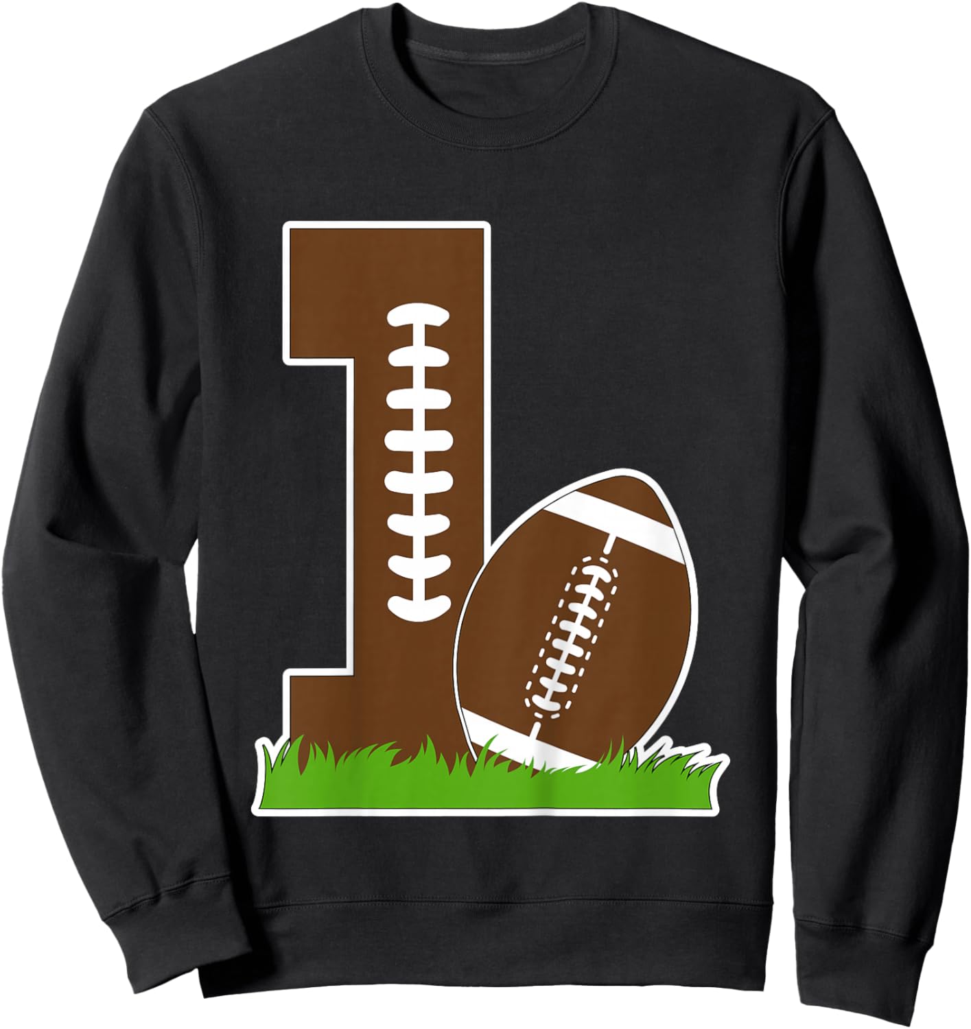 Kids 1st Birthday Party Football Boy One Year Old Football Player Sweatshirt - Sweatshirt | Black