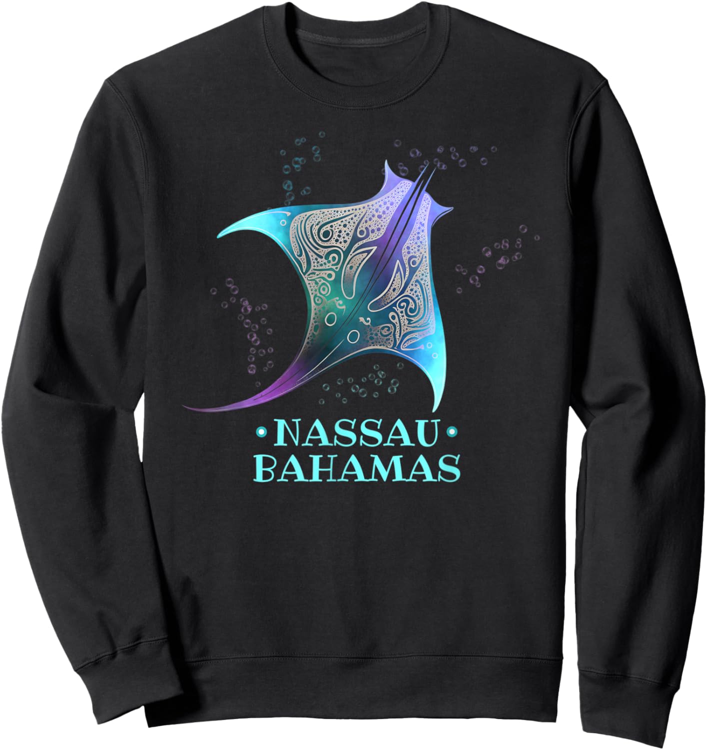 Stingray Manta Ray Scuba Diving - Nassau, Bahamas Sweatshirt - Sweatshirt | Black