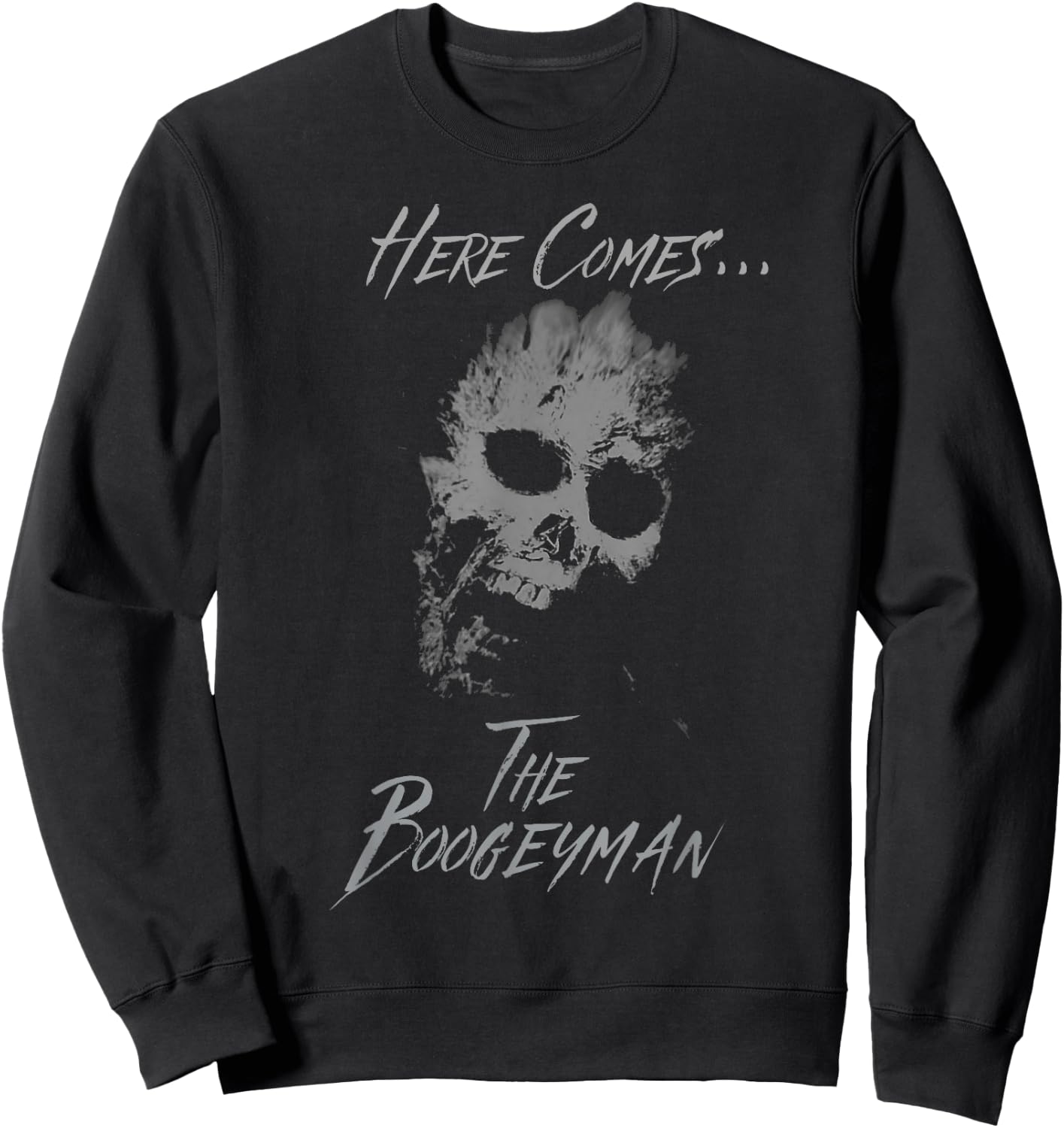 Vintage Scary Halloween Ghost Skull Boogeyman Costume Sweatshirt - Sweatshirt | Black