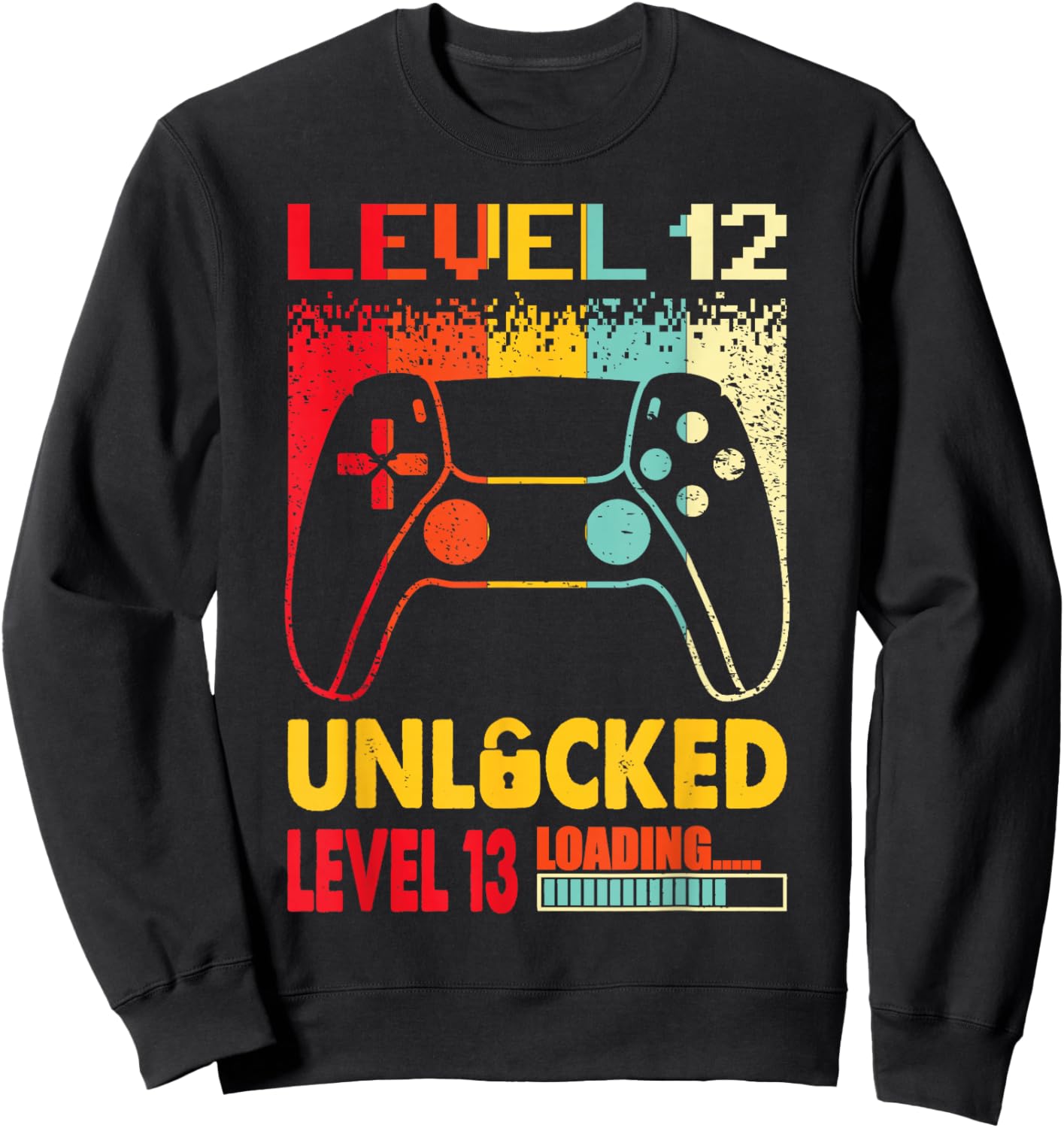 Level 12 Unlocked Level 13 Loading 12 Years Old 12 Birthday Sweatshirt - Sweatshirt | Black