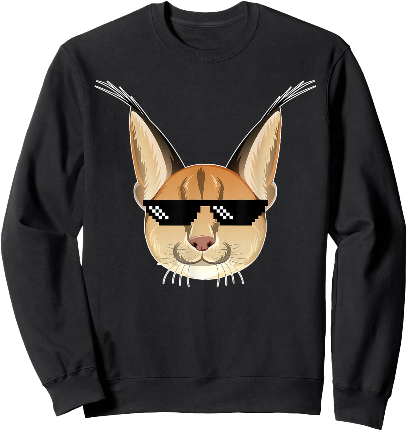 Floppa Cat Meme Floppa Cat Meme Cat Funny Caracal Sweatshirt - Sweatshirt | Black