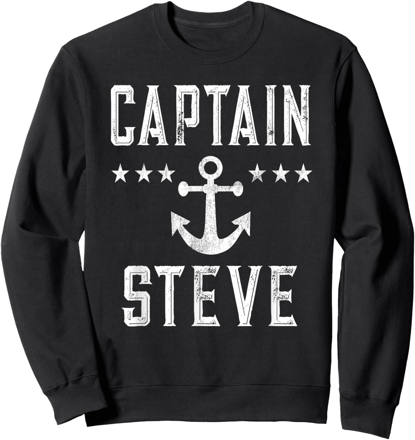 Captain Steve - Personalized Name Boating Sweatshirt - Sweatshirt | Black