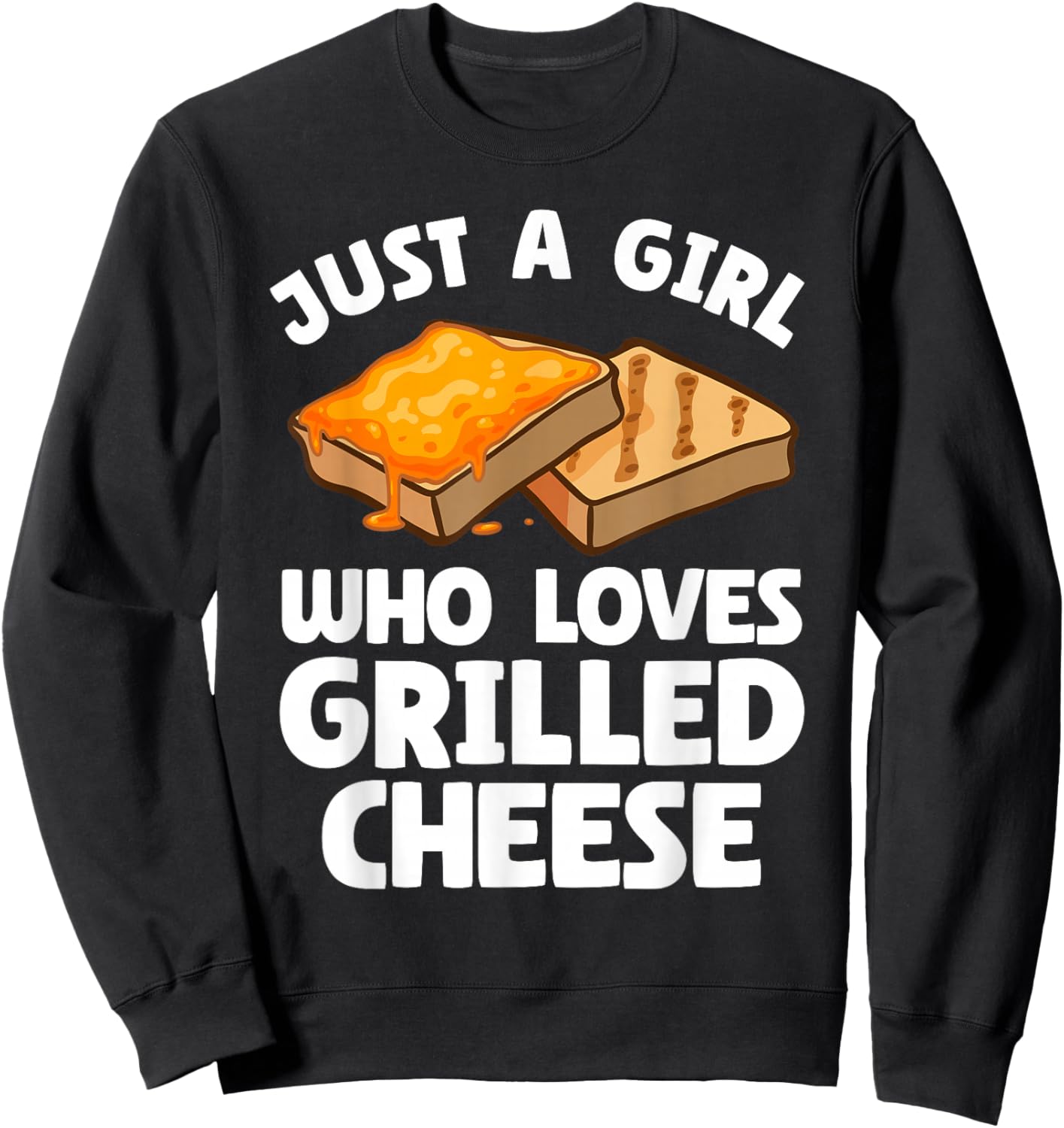 Grilled Cheese Art For Girls Women Grilled Cheese Sandwich Sweatshirt - Sweatshirt | Black