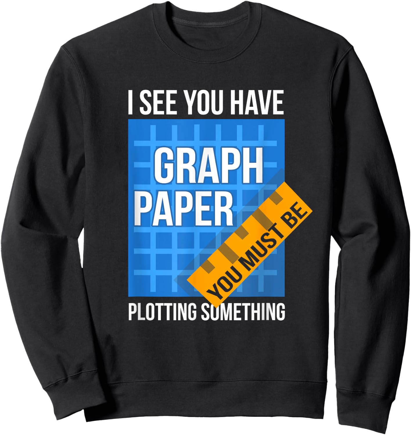I See U Have Graph Paper You Must Be Plotting Something Sweatshirt - Sweatshirt | Black