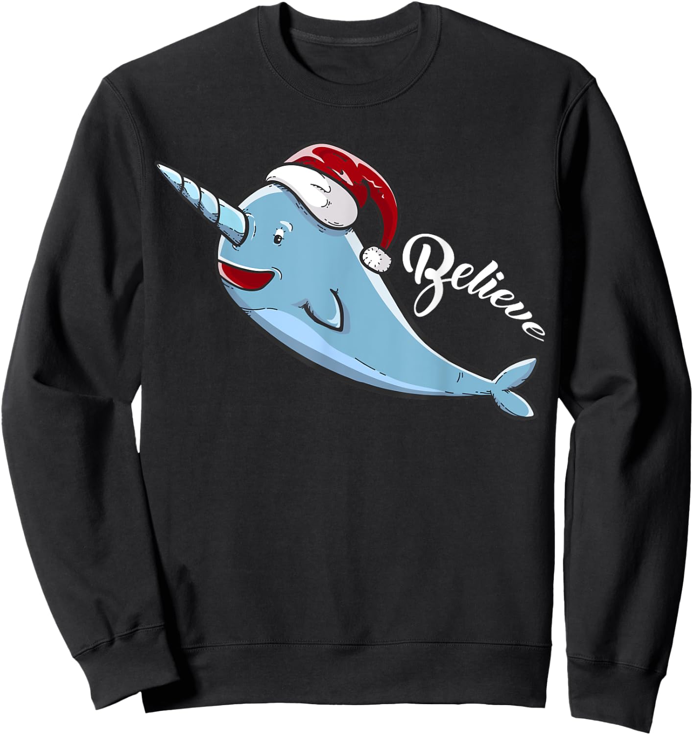 Narwhal | Unicorn of the Sea | Xmas PJ Gift Sweatshirt - Sweatshirt | Black