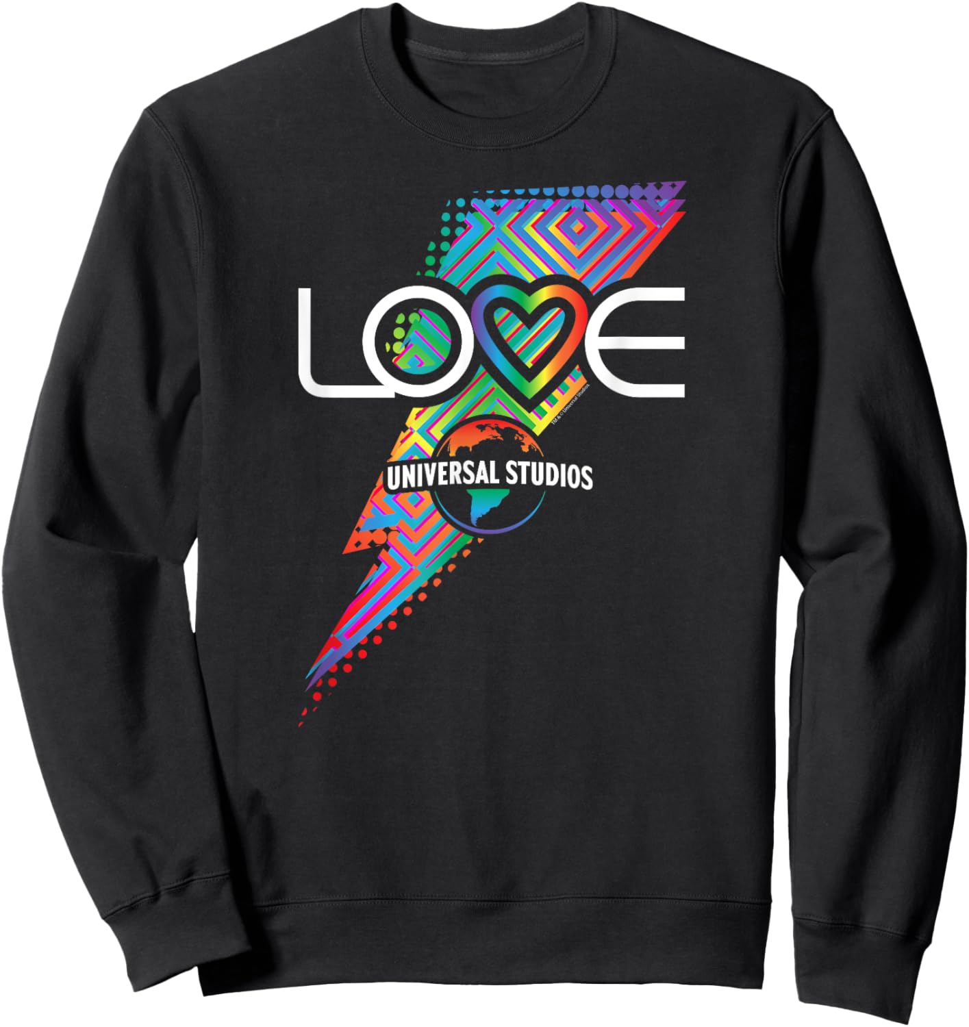 Universal Parks Love Universal Rainbow Bolt Sweatshirt - Sweatshirt | Black