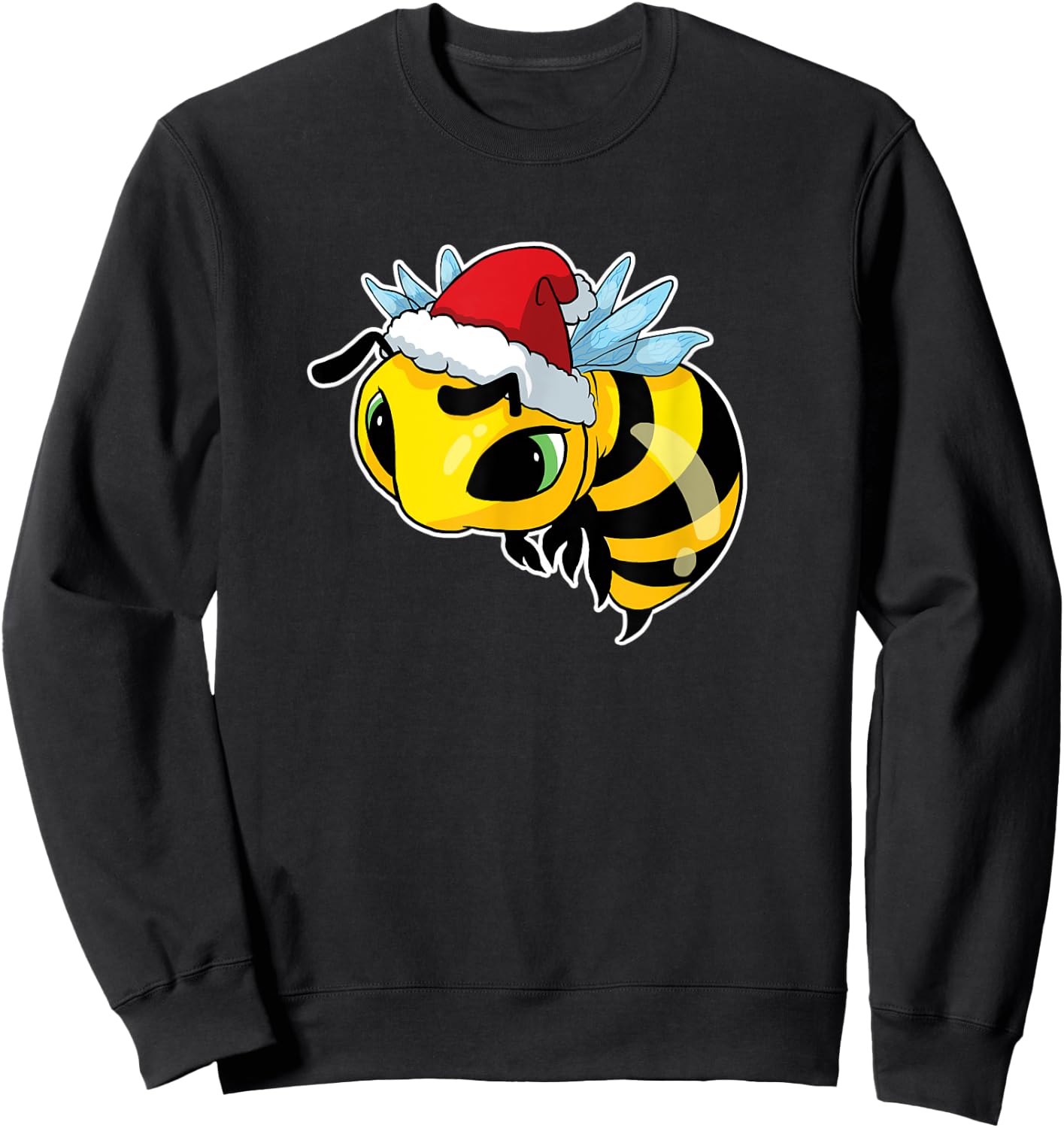 Christmas Bee Santa Clause Hornet Lover Beekeeper Sweatshirt - Sweatshirt | Black