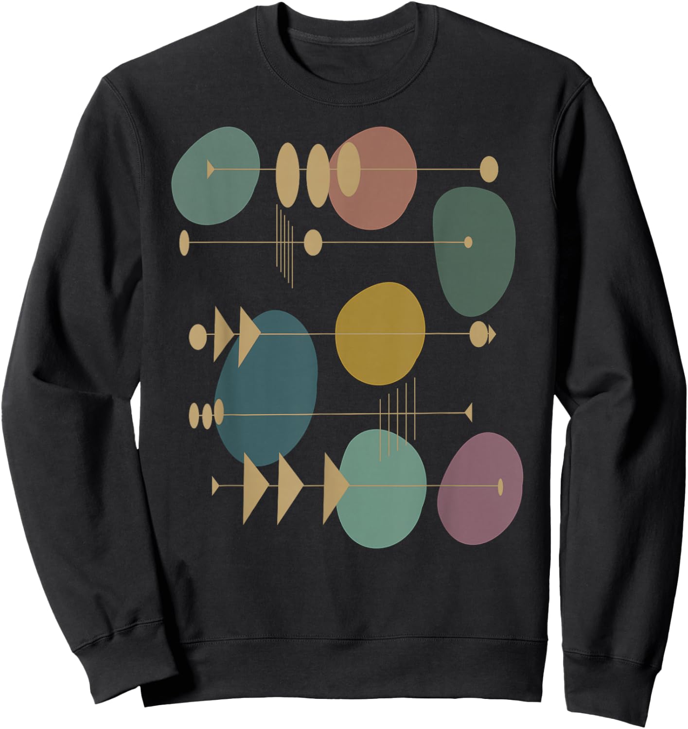 Mid Century Modern Abstract Atomic Art Artsy Artistic Swank Sweatshirt - Sweatshirt | Black