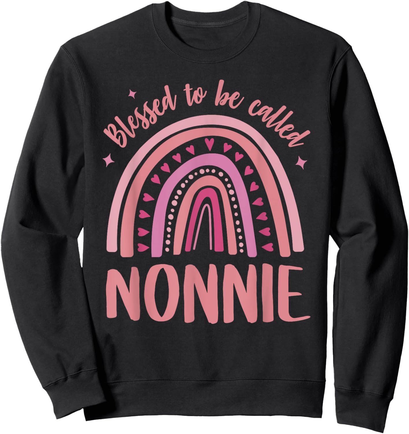 Nonnie for Grandma Women Mothers Day Blessed Nonnie Sweatshirt - Sweatshirt | Black