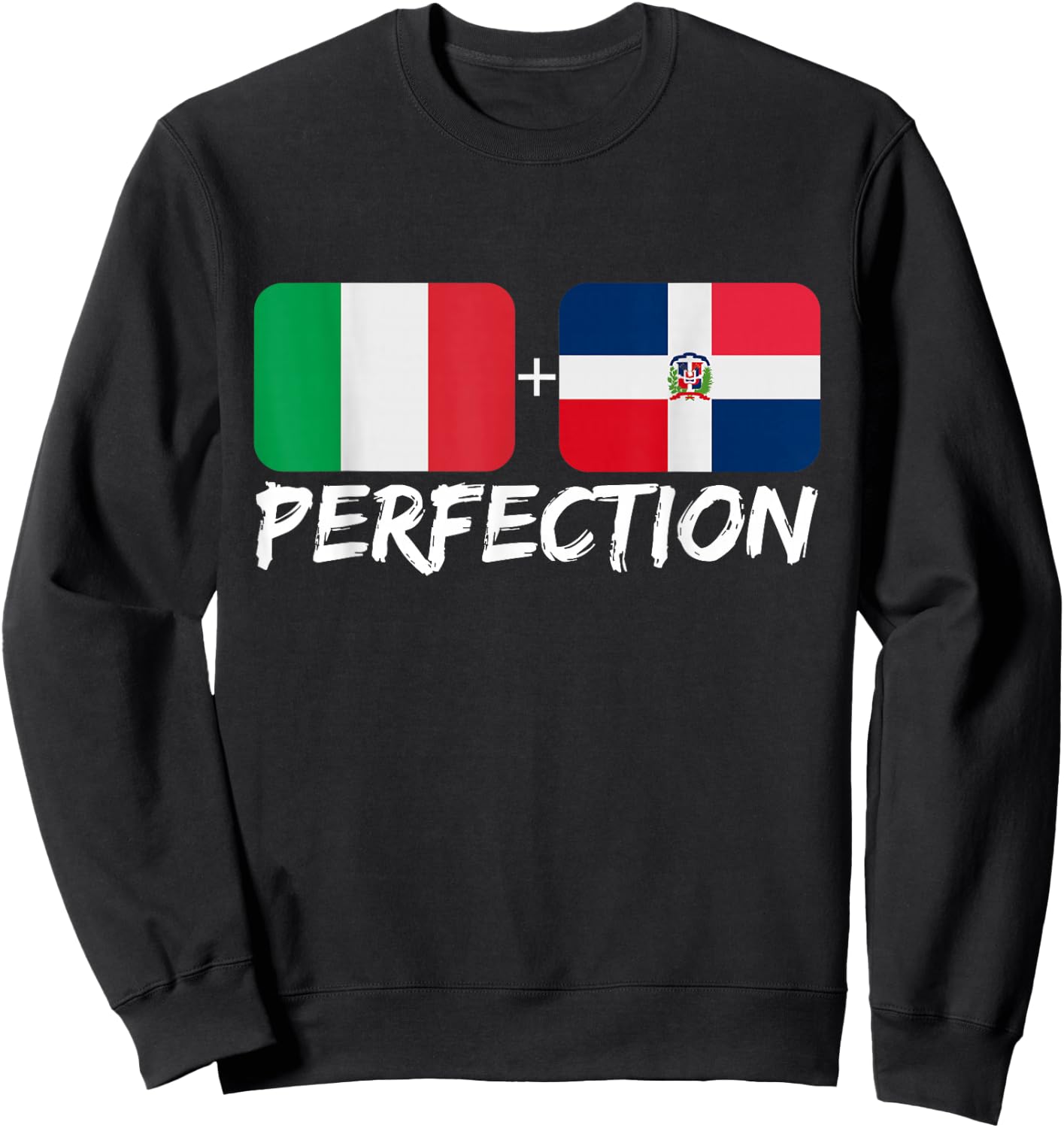 Italian Plus Dominican Perfection Heritage Flag Sweatshirt - Sweatshirt | Black