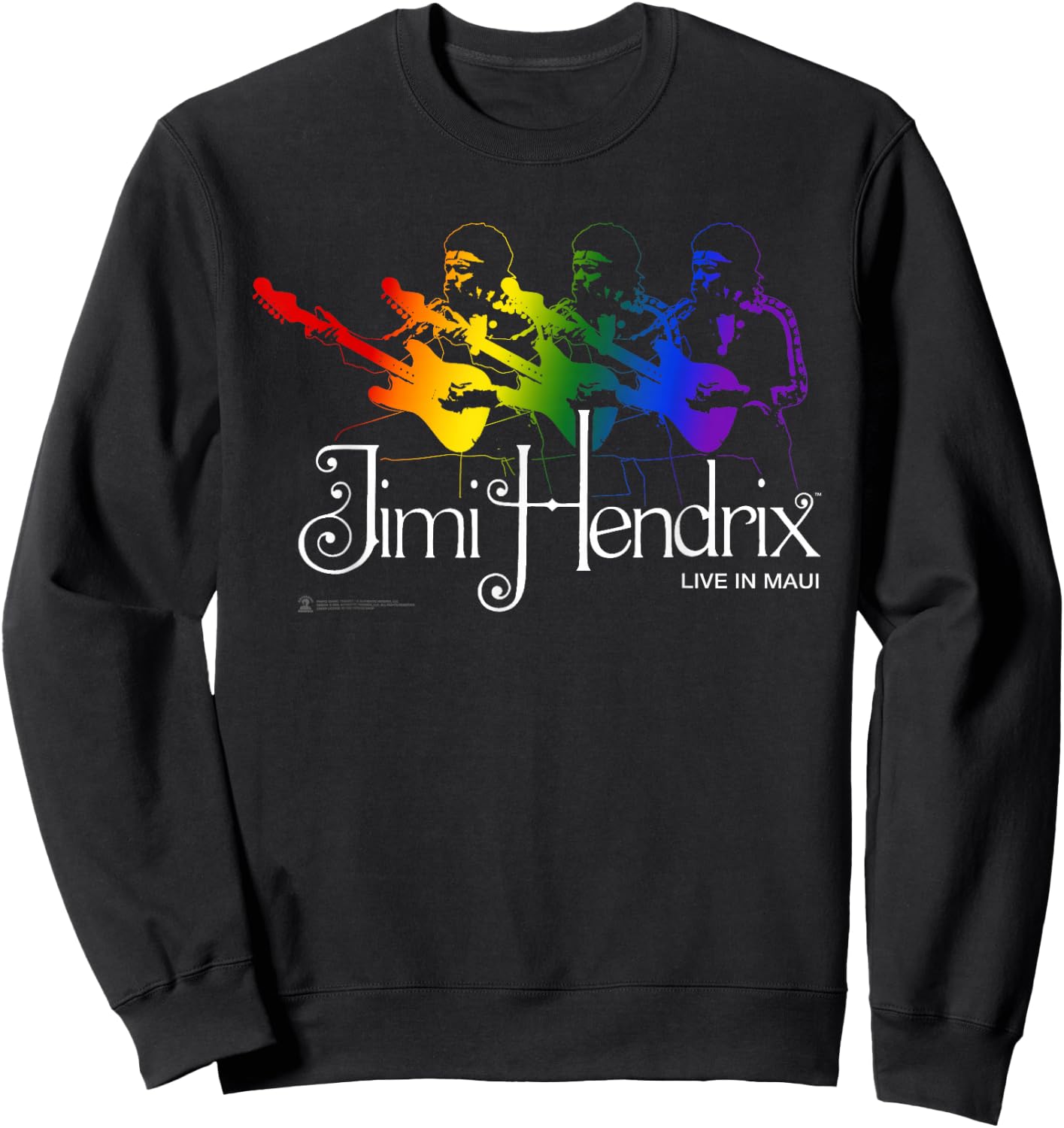 Jimi Hendrix Official Live in Maui Rainbow Guitar Sweatshirt - Sweatshirt | Black