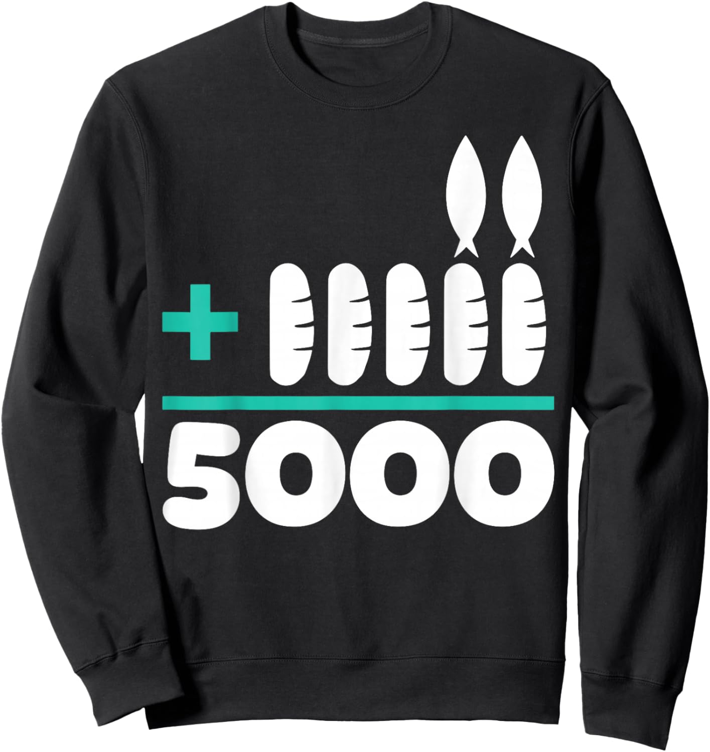 Jesus 2 Fishes 5 Breads 5000 Chosen Against The Current Sweatshirt - Sweatshirt | Black