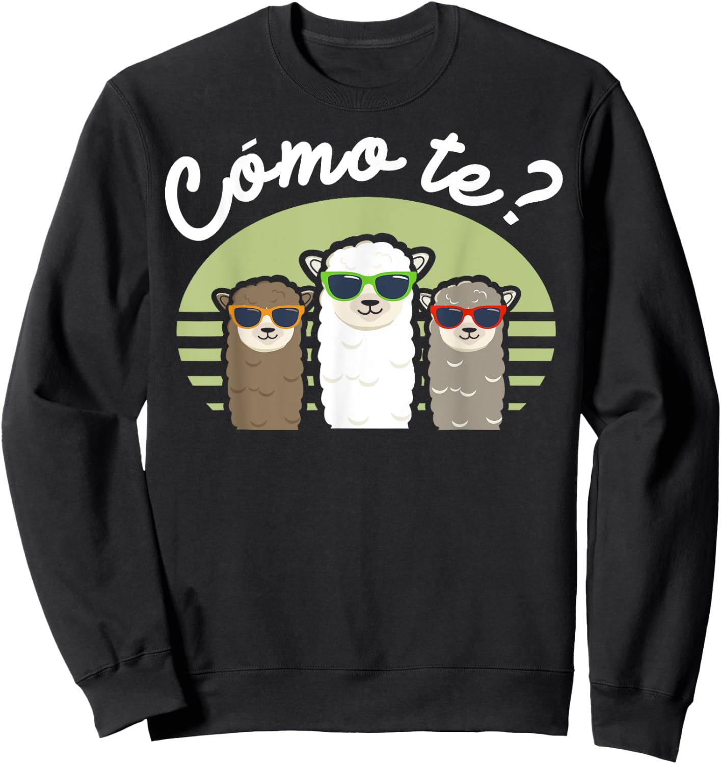 Funny Spanish gift, Como Te Llama, Llama design Sweatshirt - Sweatshirt | Black
