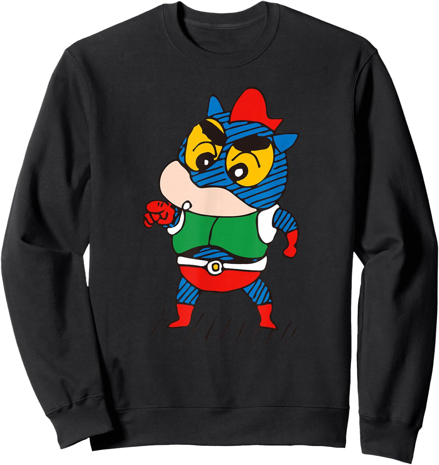 【manga】Crayon Shin-chan Transform into an Action kamen! Sweatshirt - Sweatshirt | Black