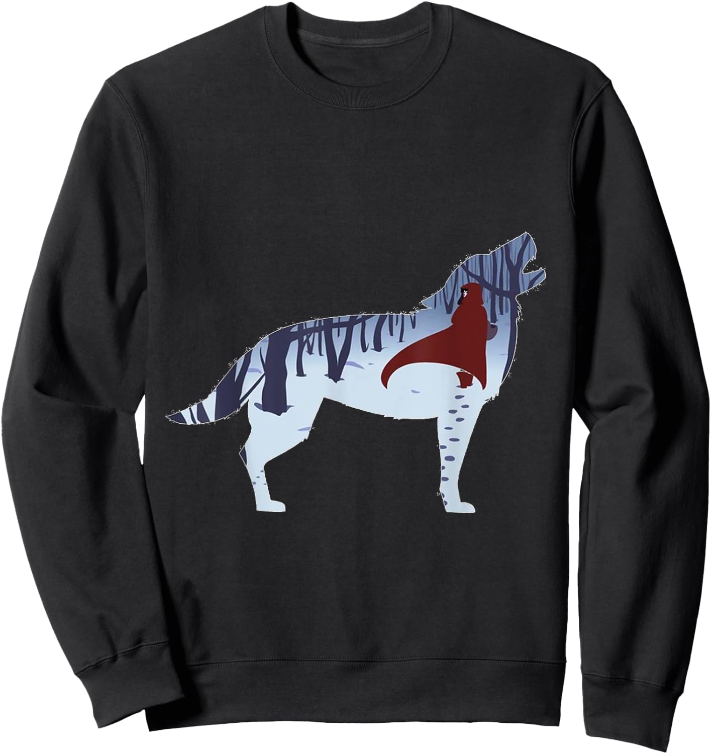 Red Riding Hood & Big Bad Wolf T Shirt Sweatshirt - Sweatshirt | Black