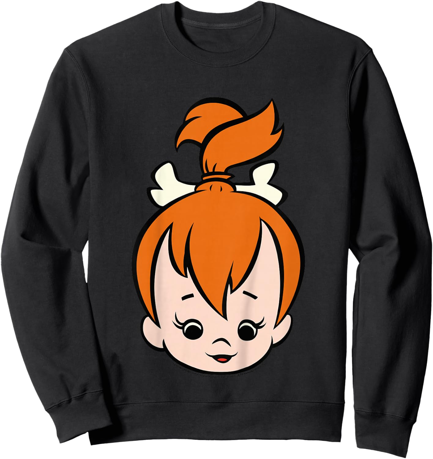 Kids The Flintstones Pebbles Big Face Sweatshirt - Sweatshirt | Black