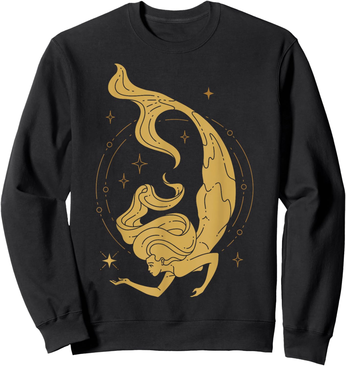 Fairy Tale Mermaid Tarot Cards Beautiful Mermaid Star Power Sweatshirt - Sweatshirt | Black