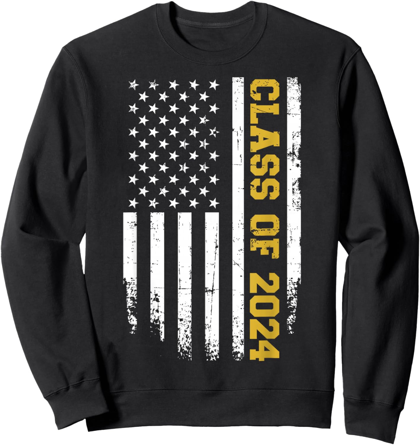 Class of 2024 graduation us vintage flag Sweatshirt - Sweatshirt | Black