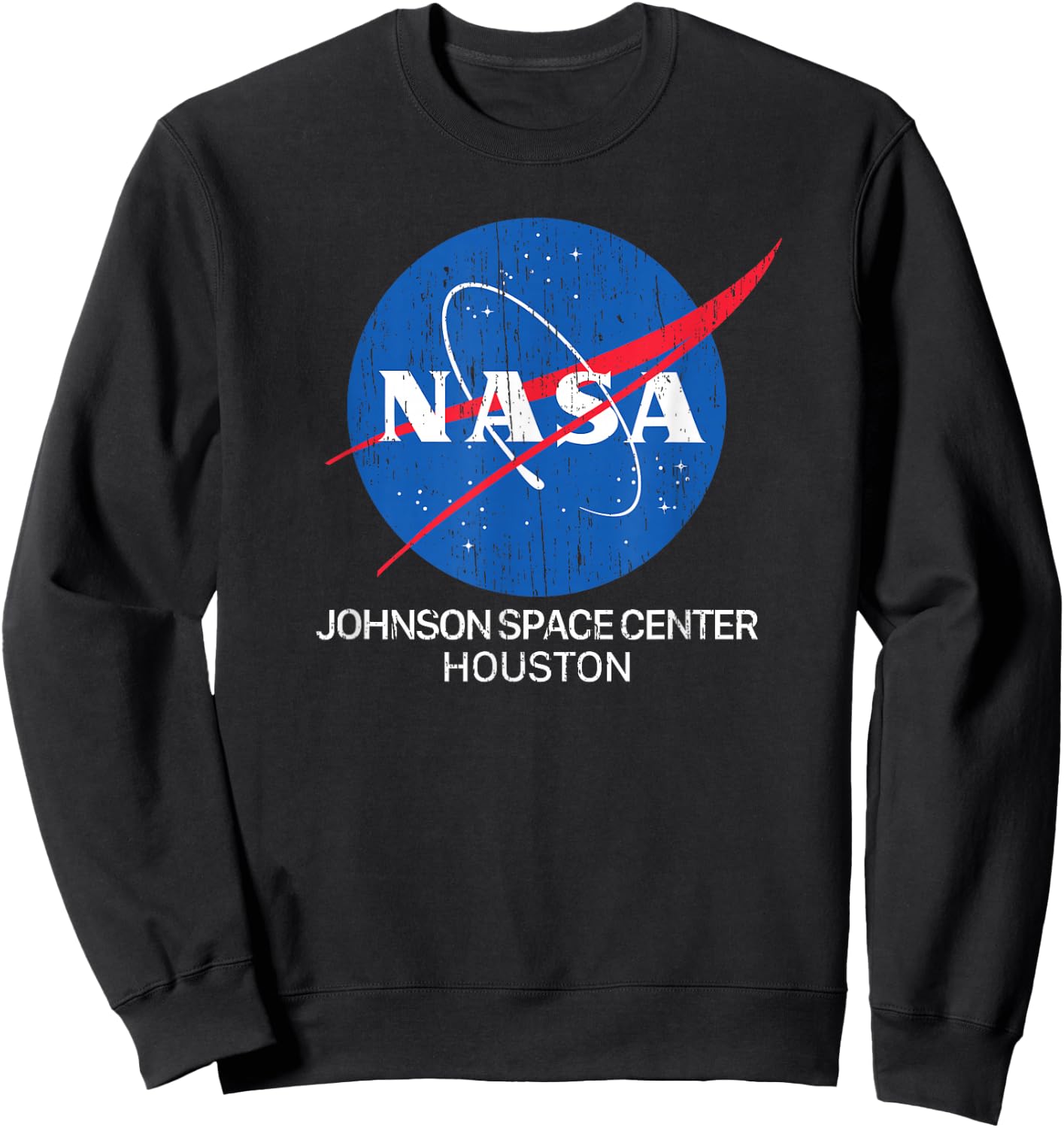 Johnson Space Center Houston (distressed)- NASA Space Sweatshirt - Sweatshirt | Black