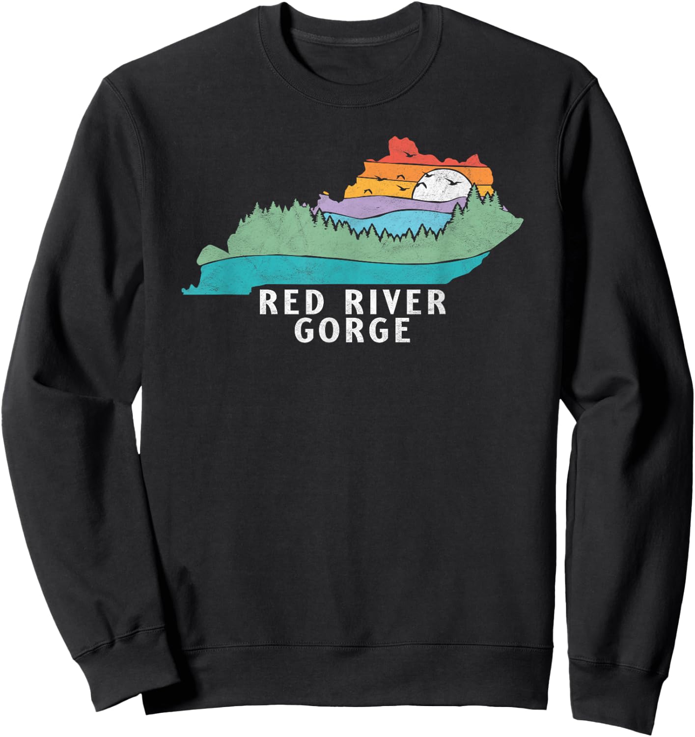 Red River Gorge Kentucky Outdoors State Nature Retro Sweatshirt - Sweatshirt | Black