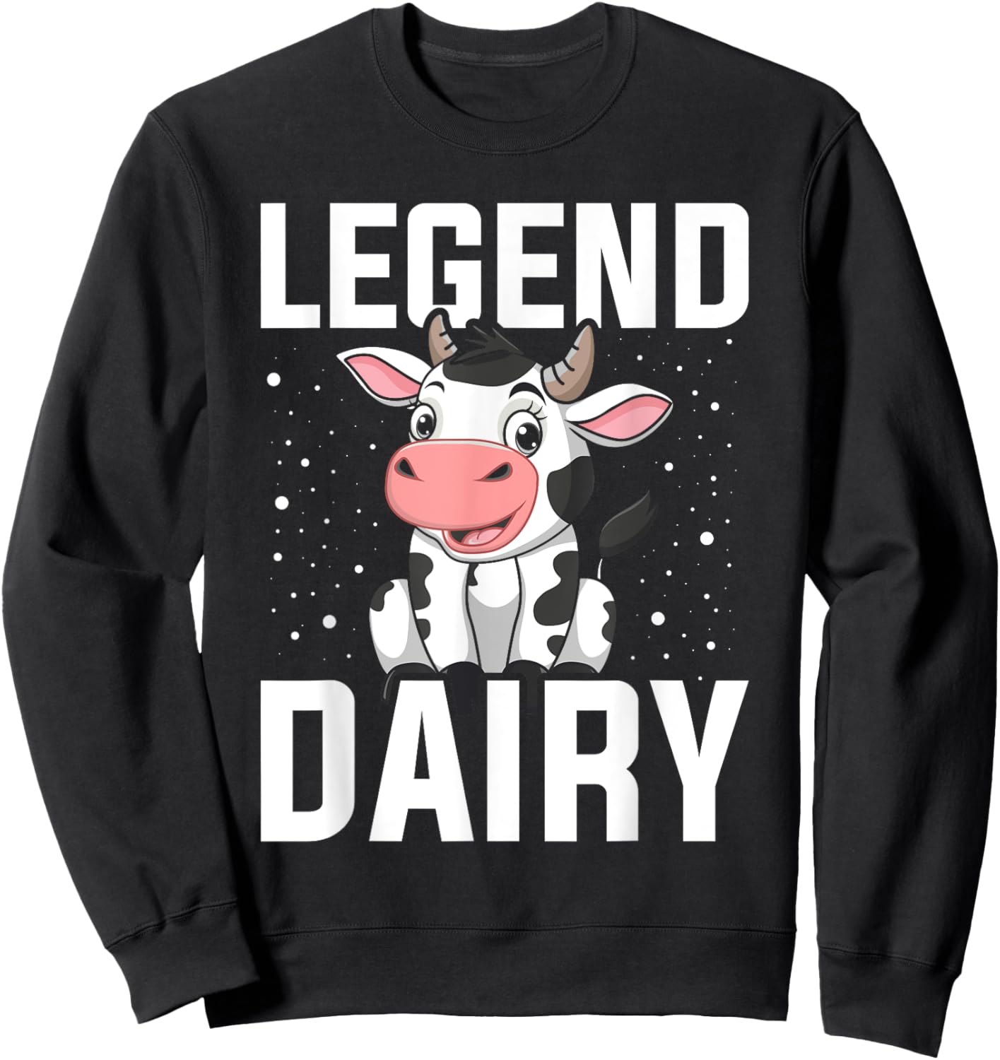 Cow - Legendairy - Cow Print - Pun Sweatshirt - Sweatshirt | Black