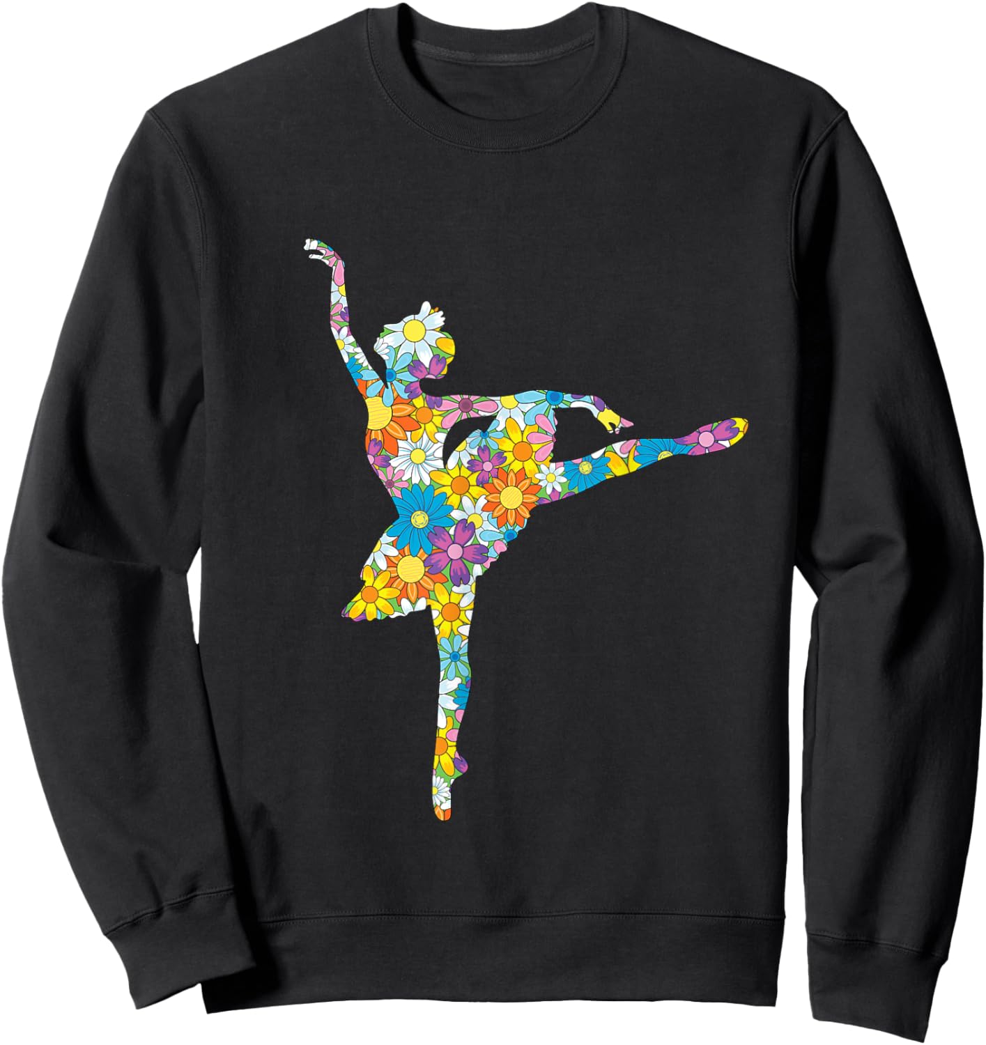 Colorful Flower Ballet Teacher Ballerina Choreographer Girl Sweatshirt - Sweatshirt | Black