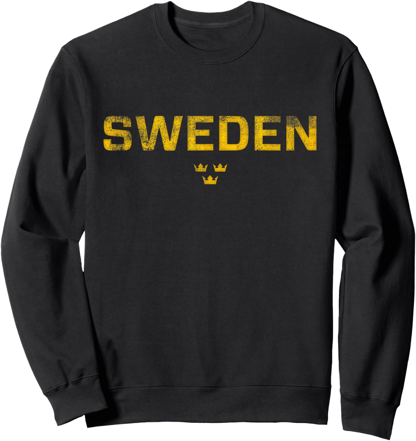 Sweden Sverige Sports Distressed Vintage T Shirt Sweatshirt - Sweatshirt | Black